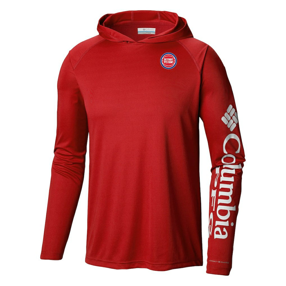 Detroit Pistons Terminal Tackle Long Sleeve Hoodie T-Shirt Red