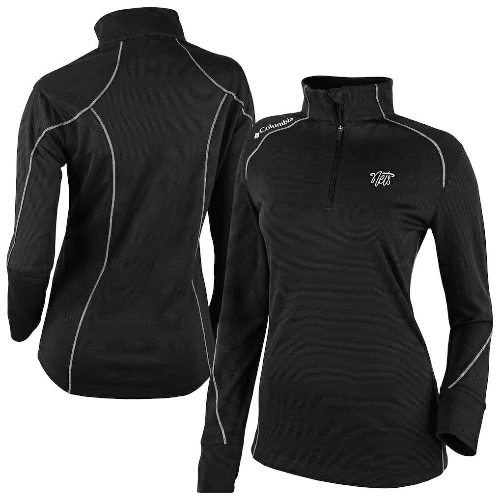Brooklyn Nets Women's Omni-Wick Shotgun 2.0 Quarter-Zip Pullover Top Black