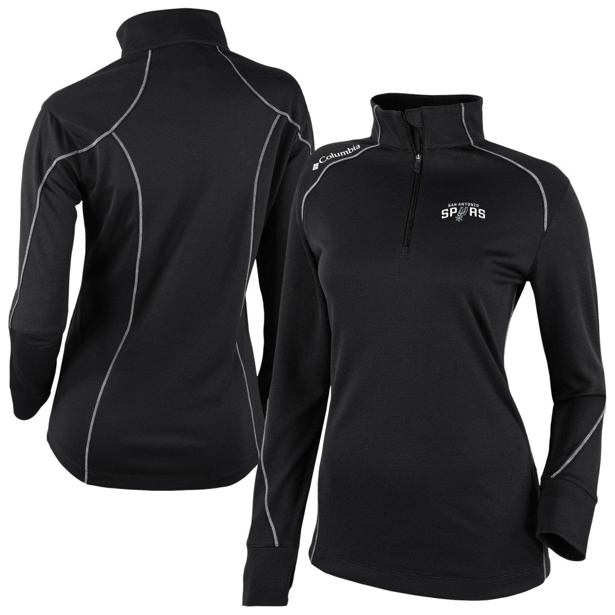 San Antonio Spurs Women's Omni-Wick Shotgun 2.0 Quarter-Zip Pullover Top Black