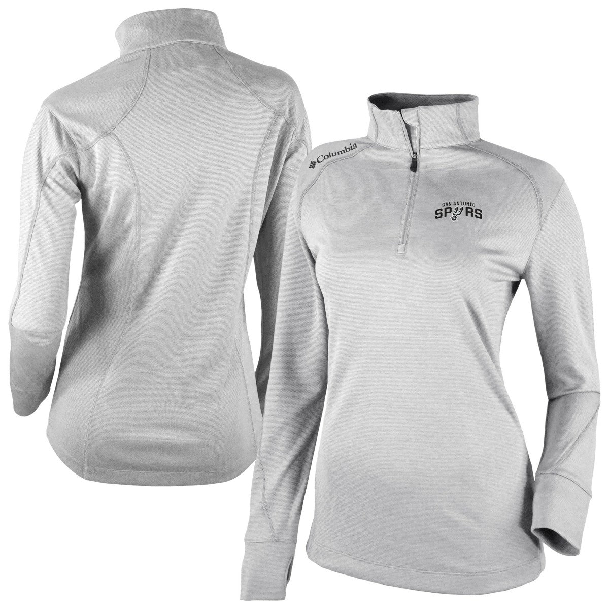San Antonio Spurs Women's Omni-Wick Shotgun 2.0 Quarter-Zip Pullover Top Heather Gray