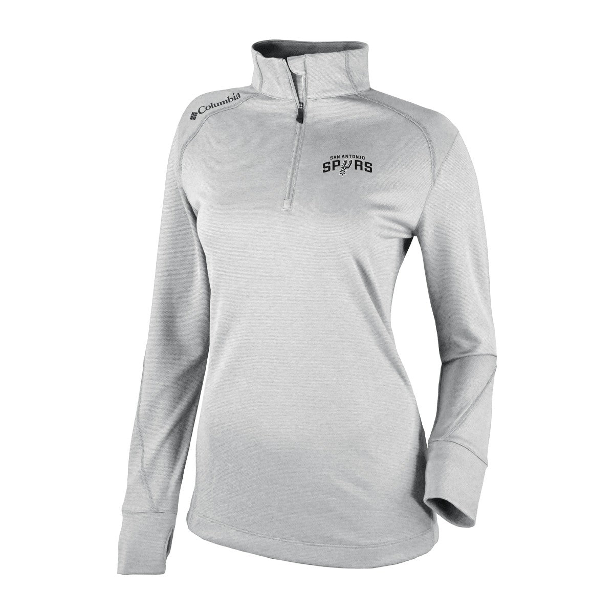 San Antonio Spurs Women's Omni-Wick Shotgun 2.0 Quarter-Zip Pullover Top Heather Gray