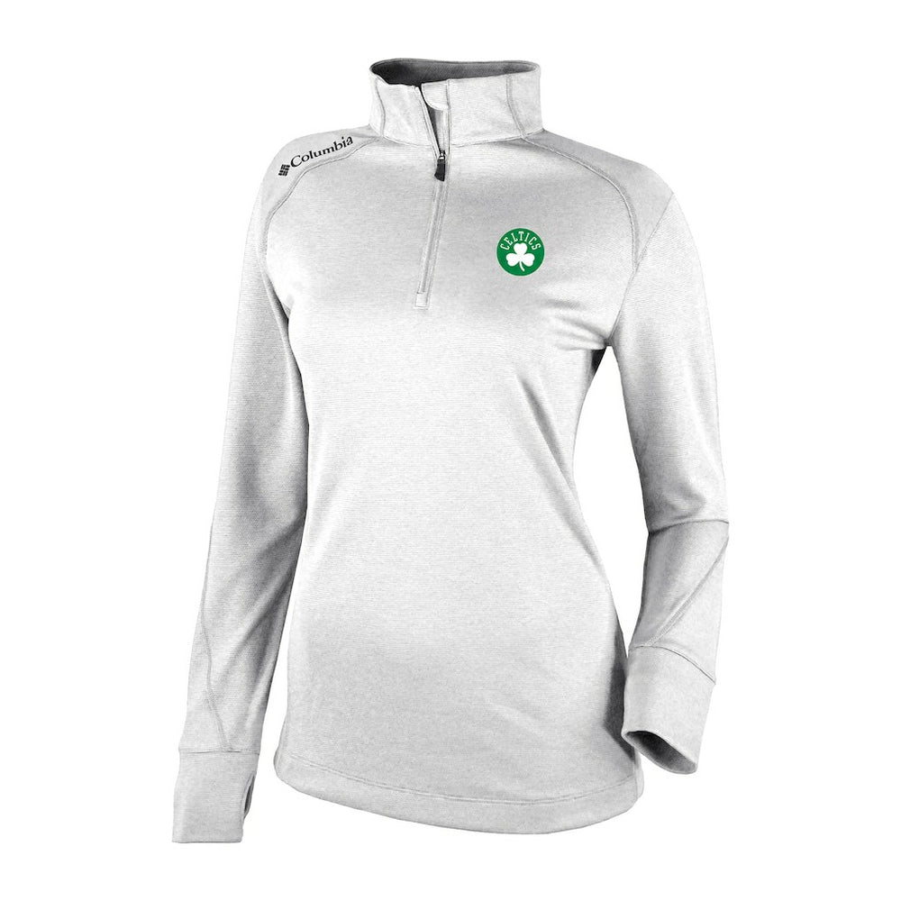 Boston Celtics Women's Omni-Wick Shotgun 2.0 Quarter-Zip Pullover Top White