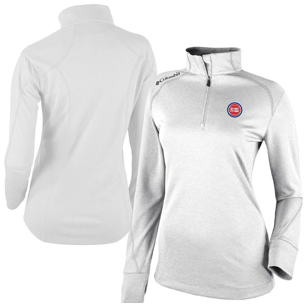 Detroit Pistons Women's Omni-Wick Shotgun 2.0 Quarter-Zip Pullover Top White