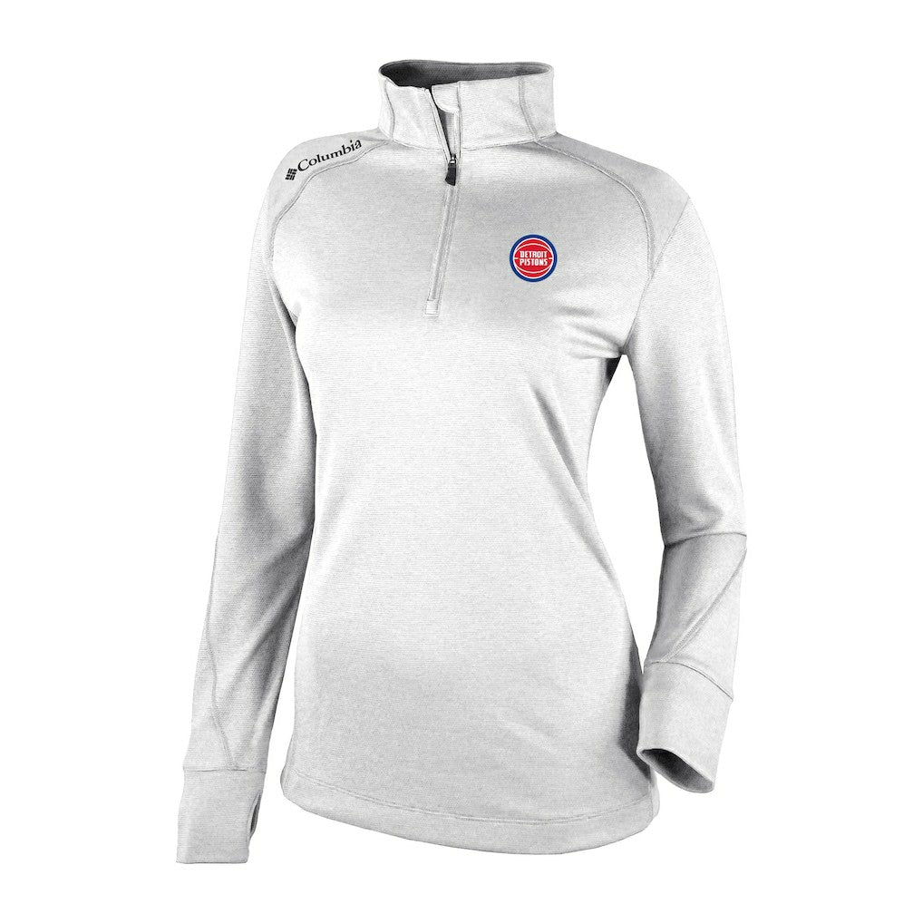 Detroit Pistons Women's Omni-Wick Shotgun 2.0 Quarter-Zip Pullover Top White
