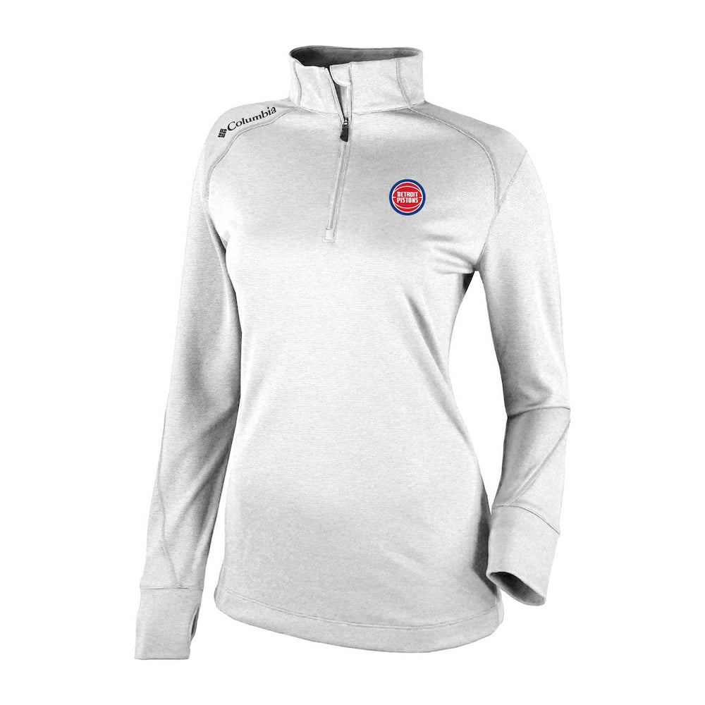 Detroit Pistons Women's Omni-Wick Shotgun 2.0 Quarter-Zip Pullover Top White