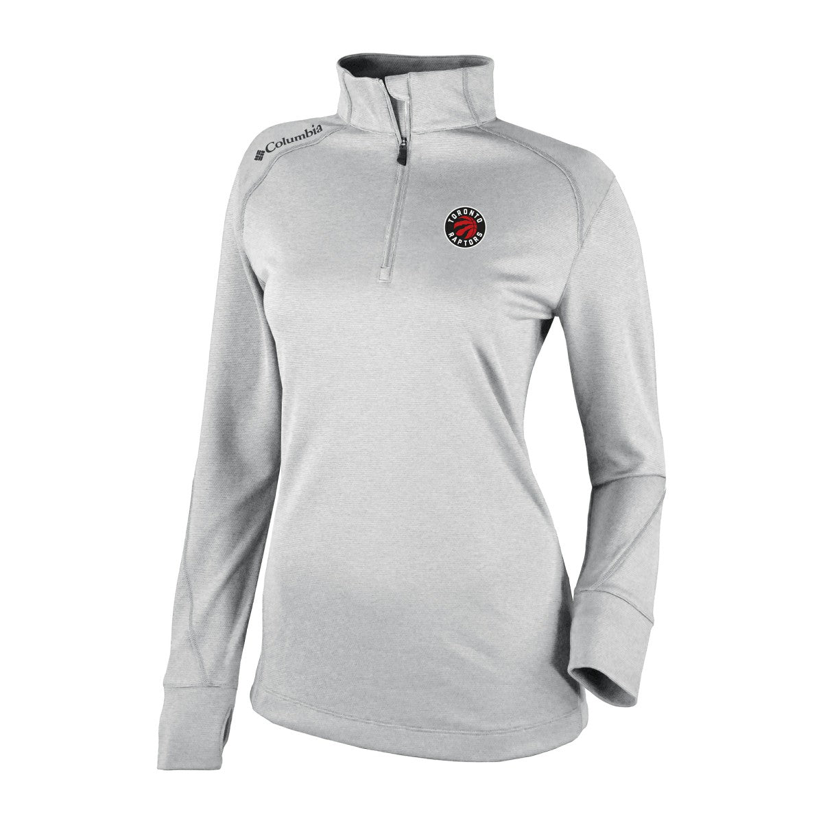 Toronto Raptors Women's Omni-Wick Shotgun 2.0 Quarter-Zip Pullover Top Heather Gray