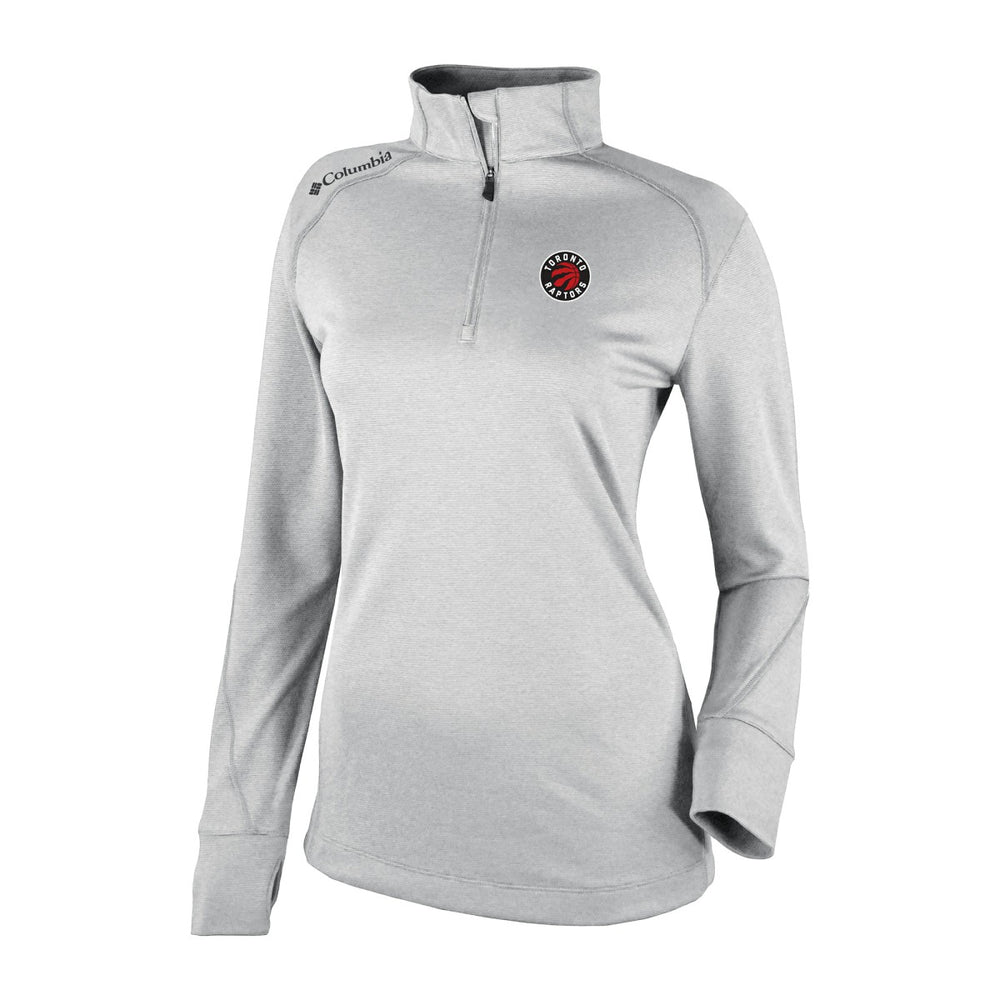 Toronto Raptors Women's Omni-Wick Shotgun 2.0 Quarter-Zip Pullover Top Heather Gray