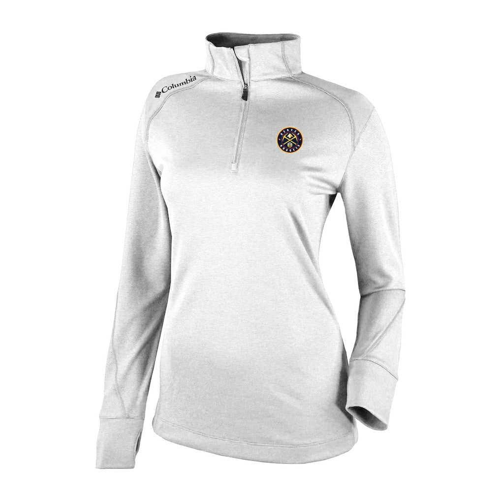 Denver Nuggets Women's Omni-Wick Shotgun 2.0 Quarter-Zip Pullover Top White