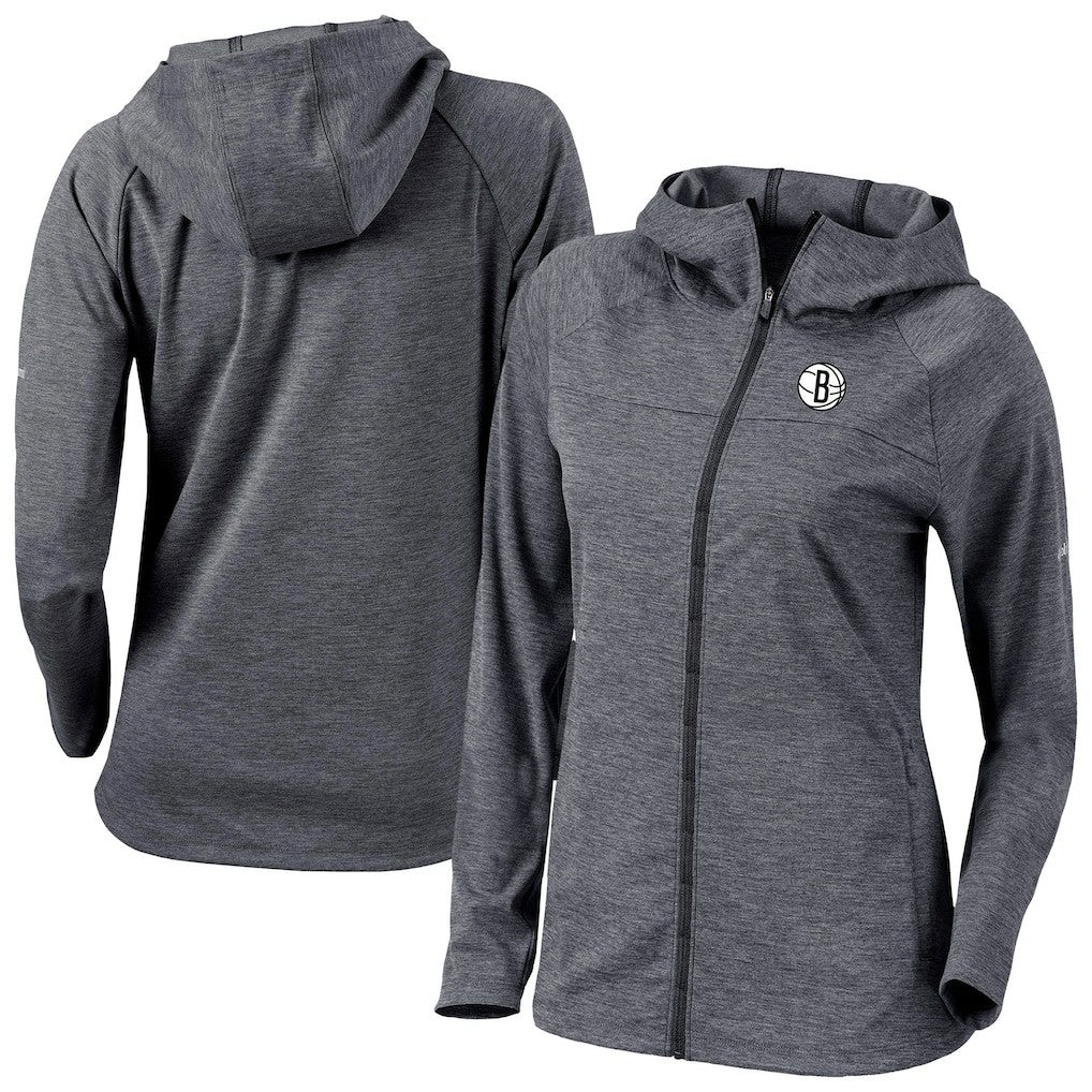 Brooklyn Nets Women's Omni-Wick Half Shot Full-Zip Hooded Jacket Black