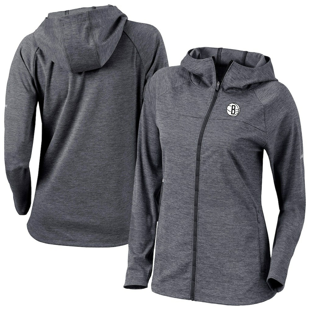 Brooklyn Nets Women's Omni-Wick Half Shot Full-Zip Hooded Jacket Black