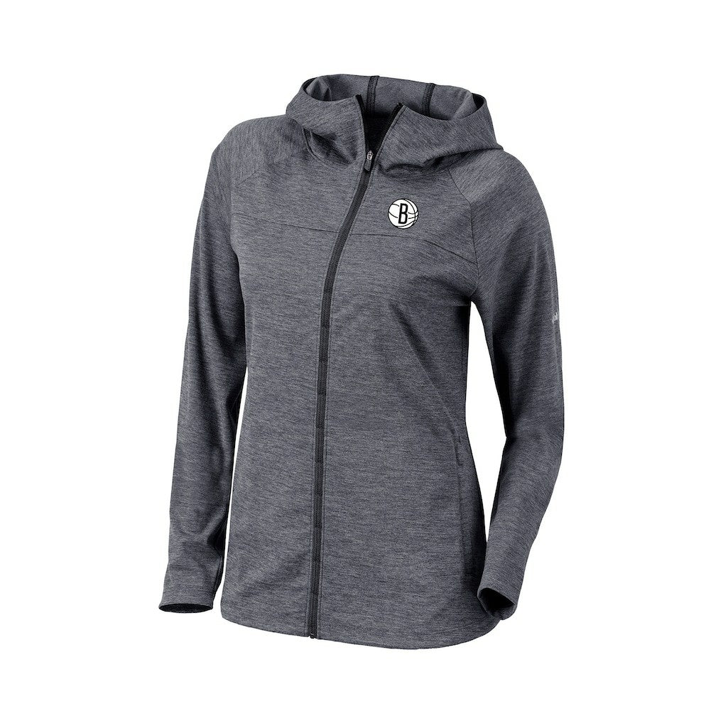 Brooklyn Nets Women's Omni-Wick Half Shot Full-Zip Hooded Jacket Black