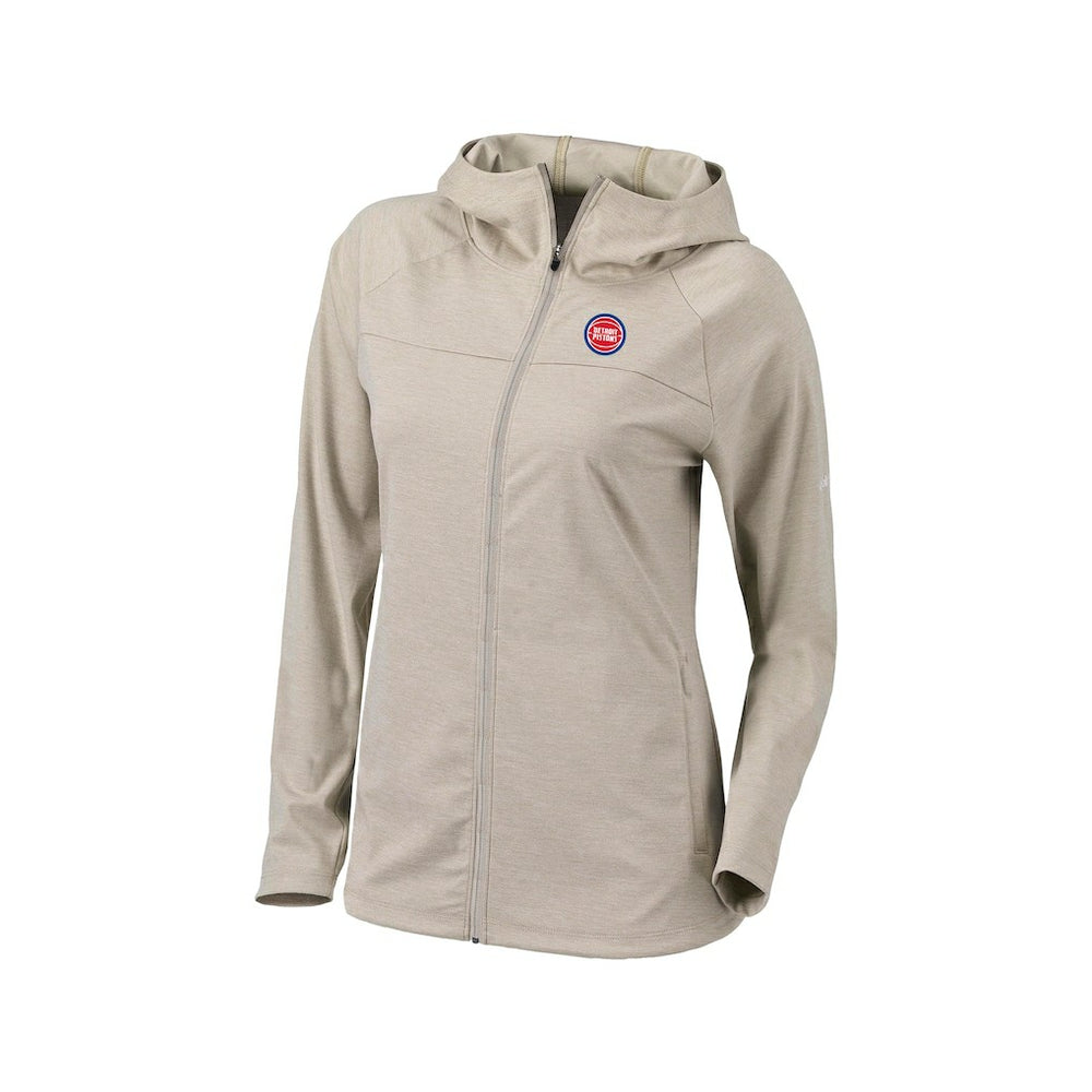Detroit Pistons Women's Omni-Wick Half Shot Full-Zip Hooded Jacket Tan