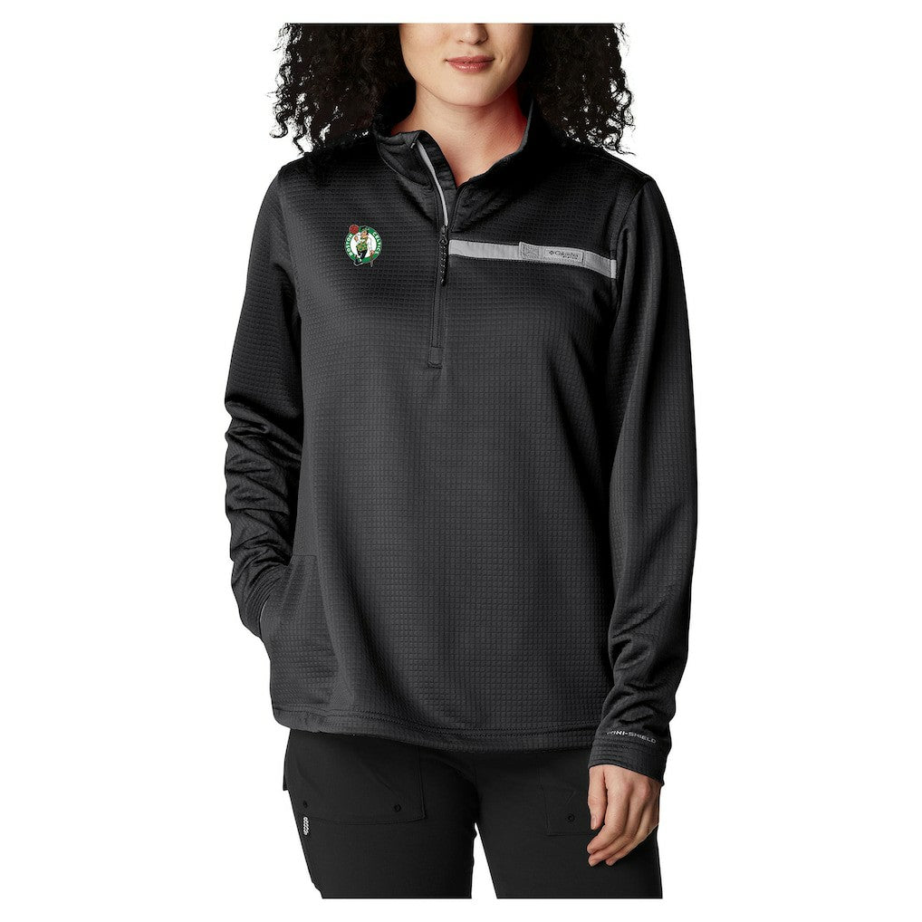 Boston Celtics Women's Skiff Guide Fleece Pullover Top Black