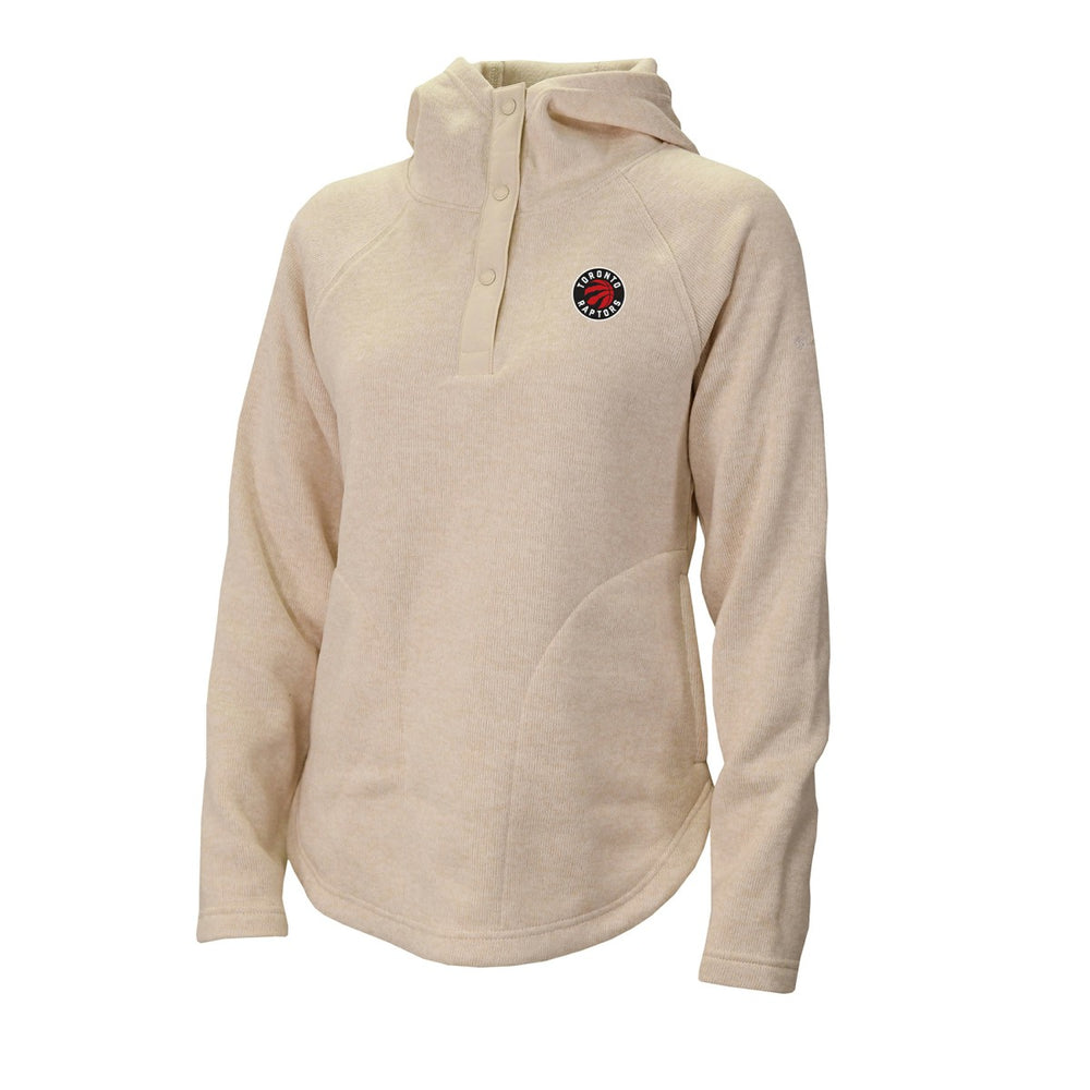 Toronto Raptors Women's Sweater Weather Quarter-Snap Hoodie Natural