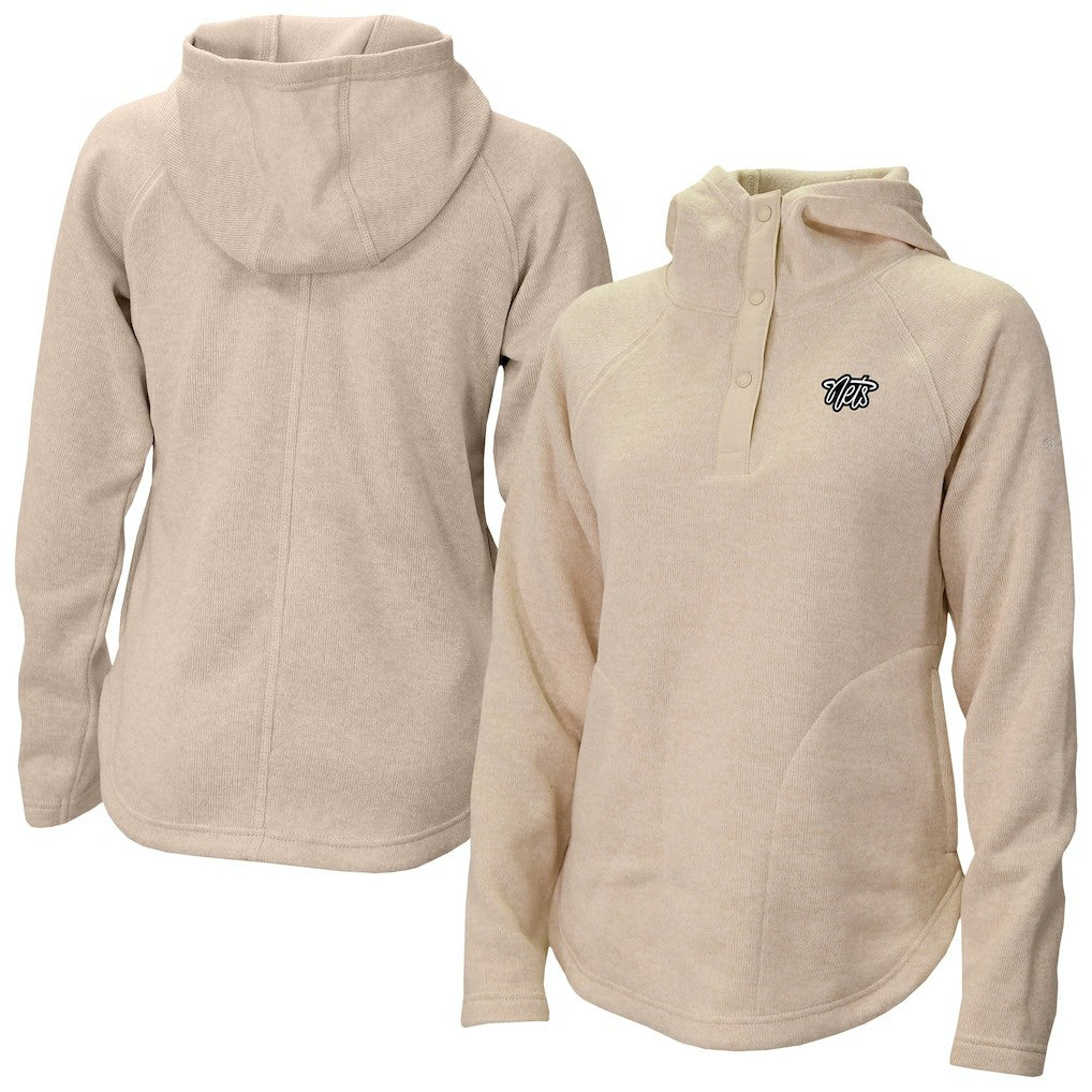 Brooklyn Nets Women's Sweater Weather Quarter-Snap Hoodie White
