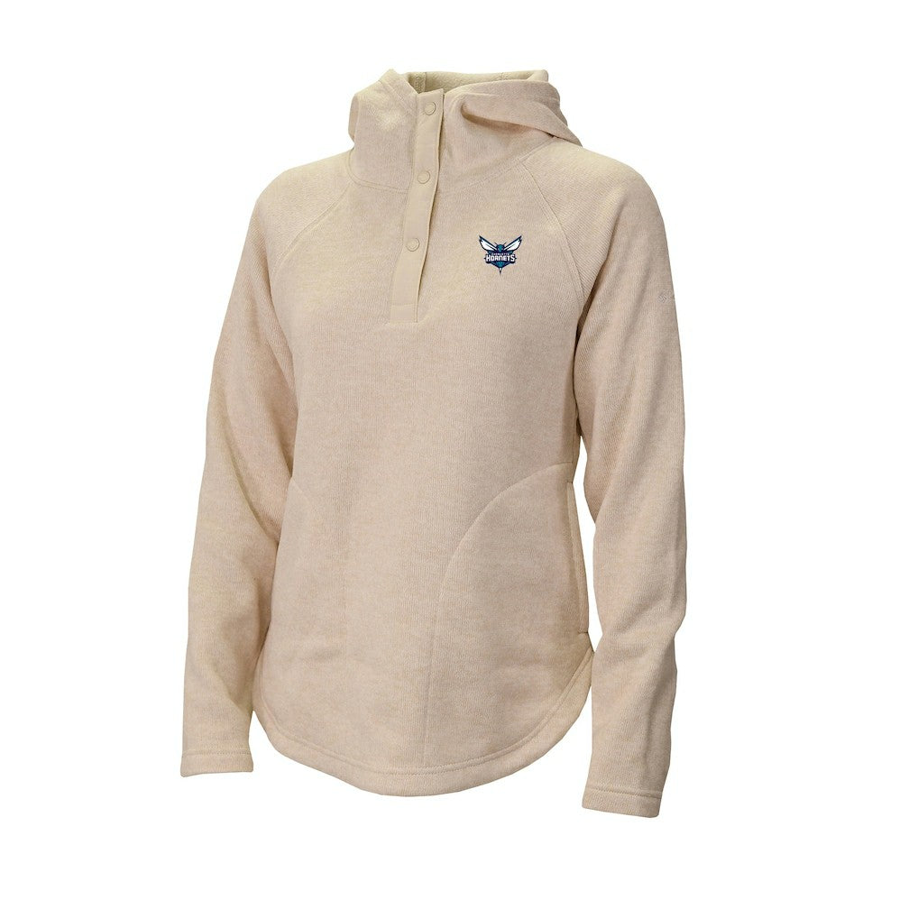 Charlotte Hornets Women's Sweater Weather Quarter-Snap Hoodie White
