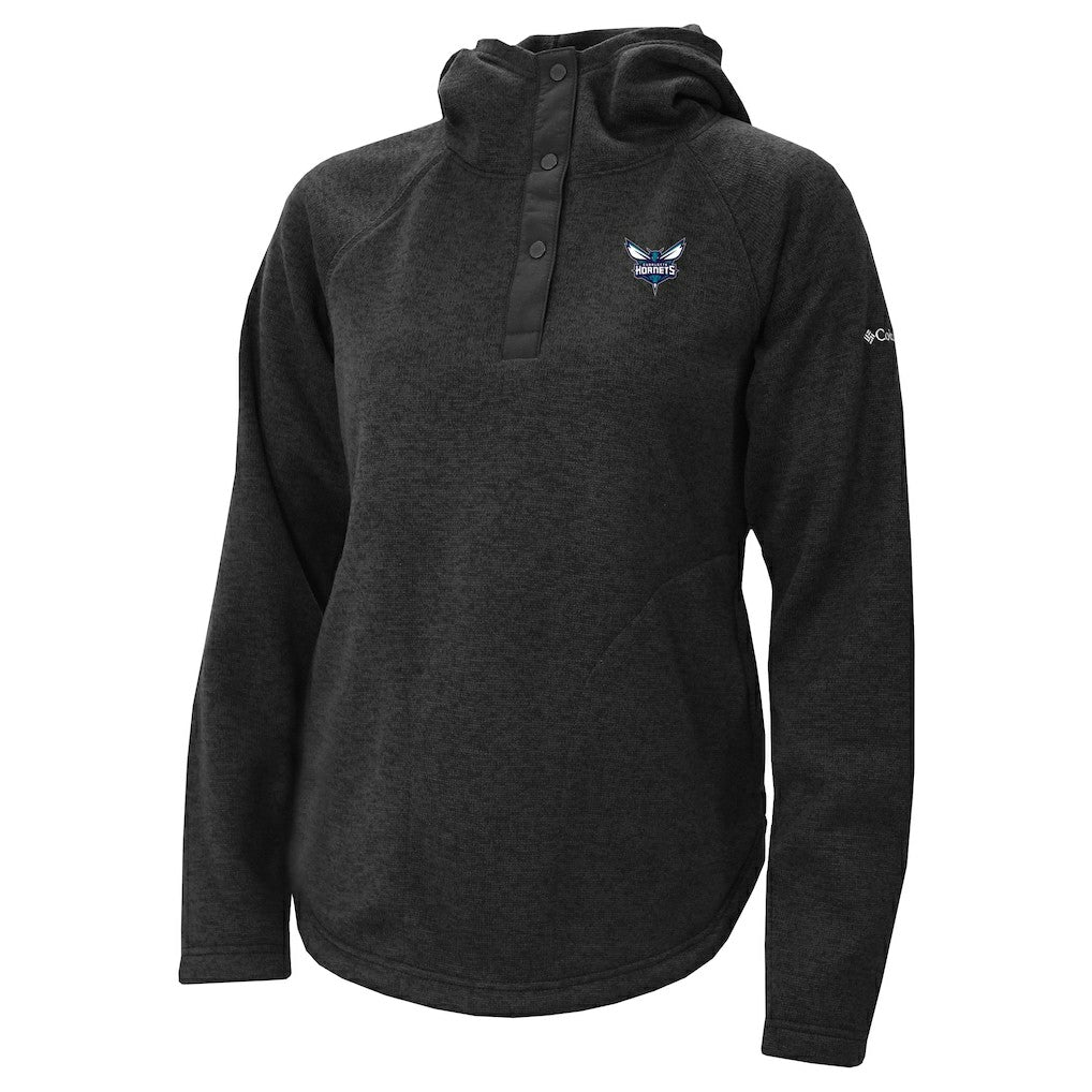 Charlotte Hornets Women's Sweater Weather Quarter-Snap Hoodie Black