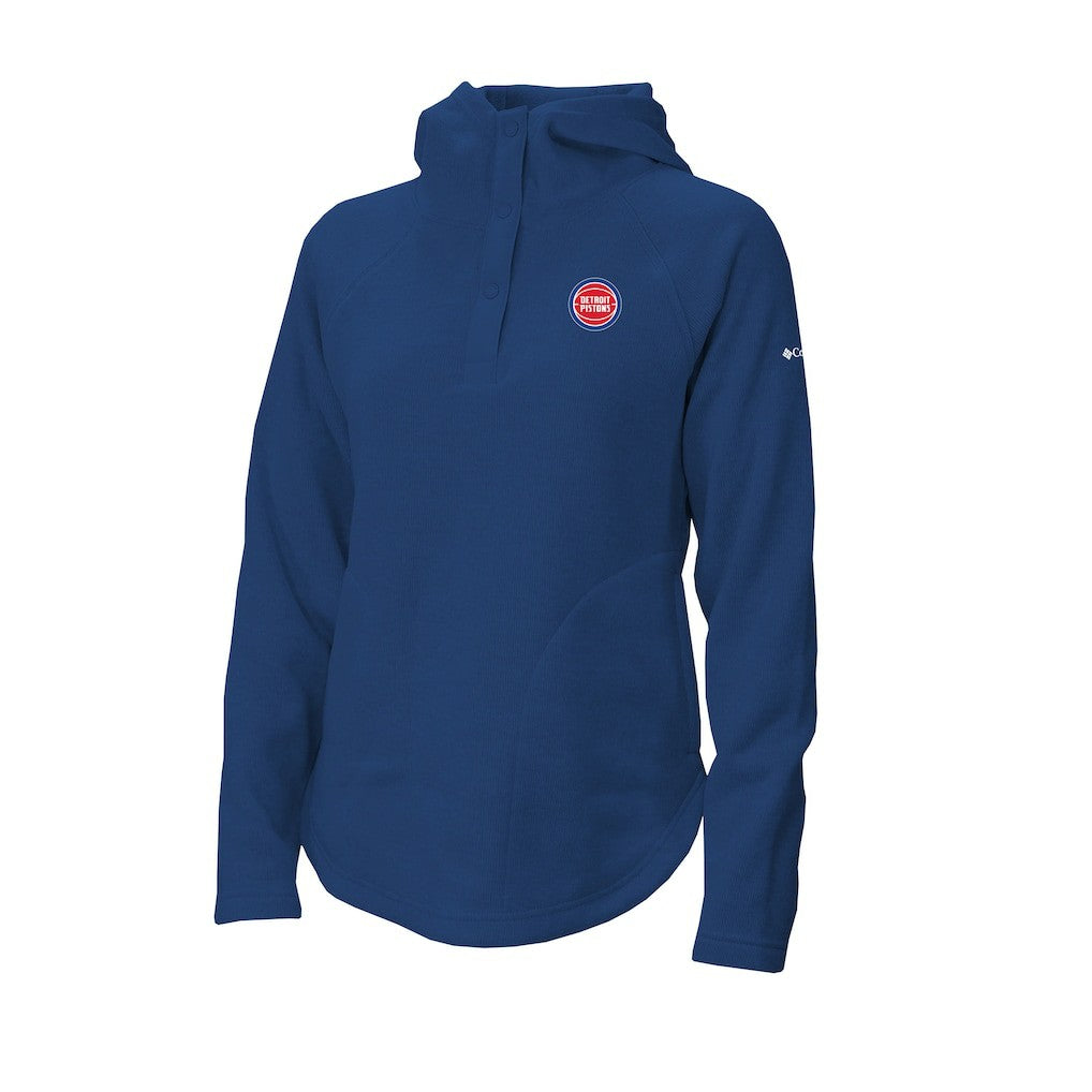 Detroit Pistons Women's Sweater Weather Quarter-Snap Hoodie Blue