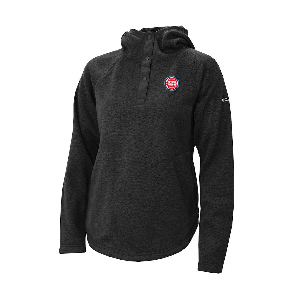 Detroit Pistons Women's Sweater Weather Quarter-Snap Hoodie Black