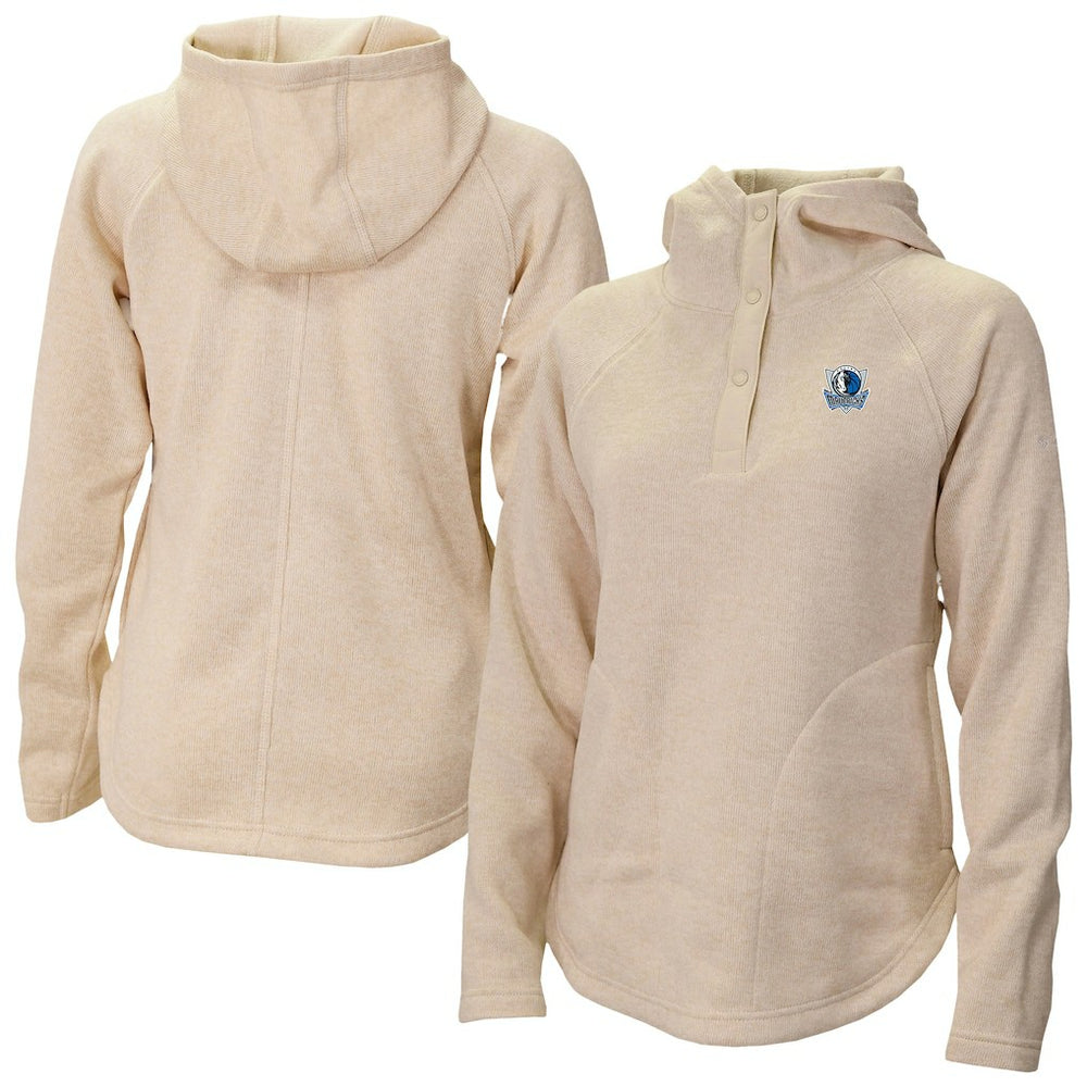 Dallas Mavericks Women's Sweater Weather Quarter-Snap Hoodie White
