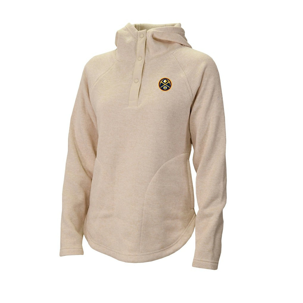 Denver Nuggets Women's Sweater Weather Quarter-Snap Hoodie White