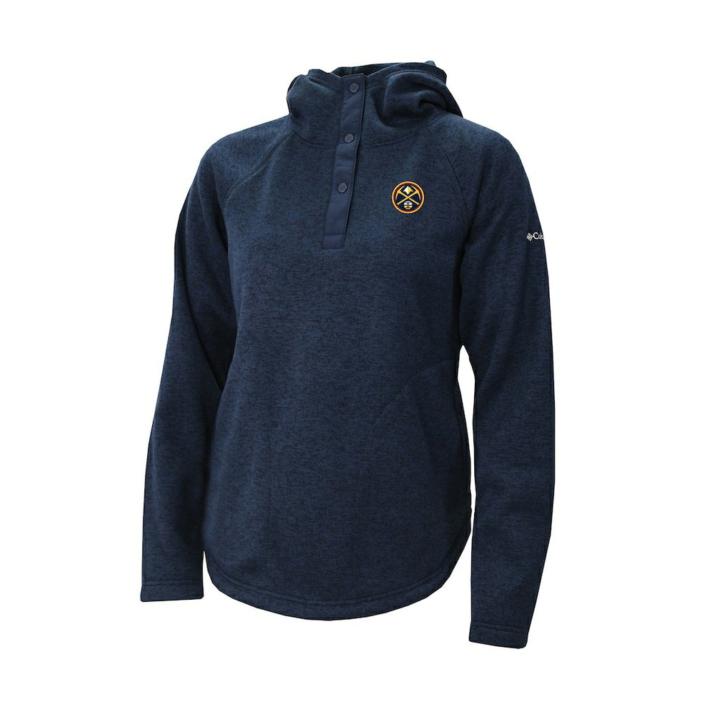 Denver Nuggets Women's Sweater Weather Quarter-Snap Hoodie Navy
