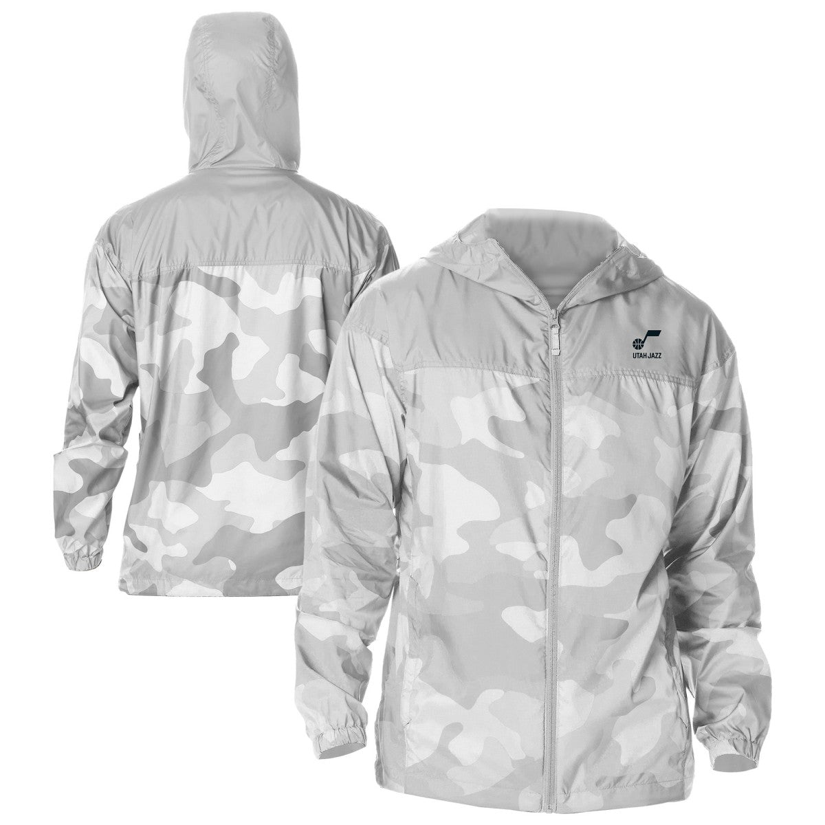 Utah Jazz Flash Challenger Windbreaker Jacket Gray
