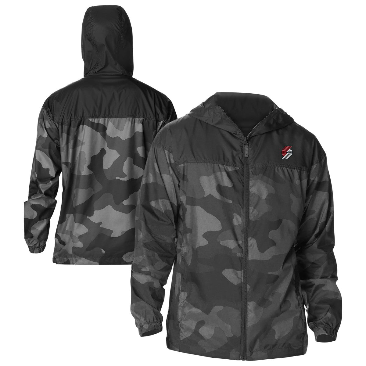 Portland Trail Blazers Flash Challenger Windbreaker Jacket Black