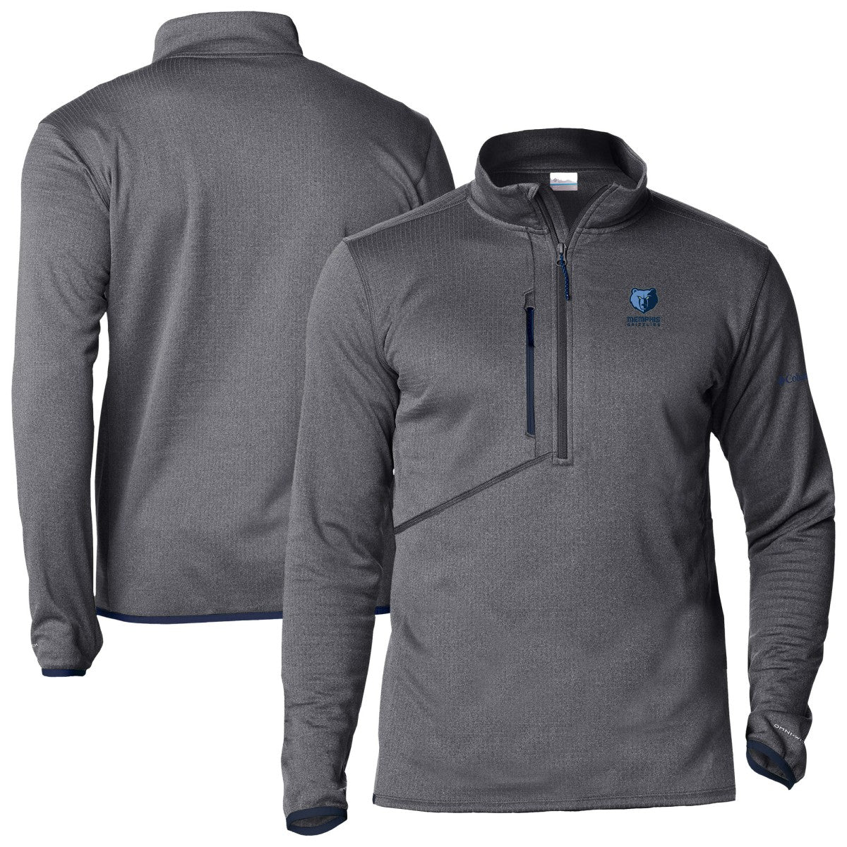 Memphis Grizzlies Park View Fleece Half-Zip Top Gray
