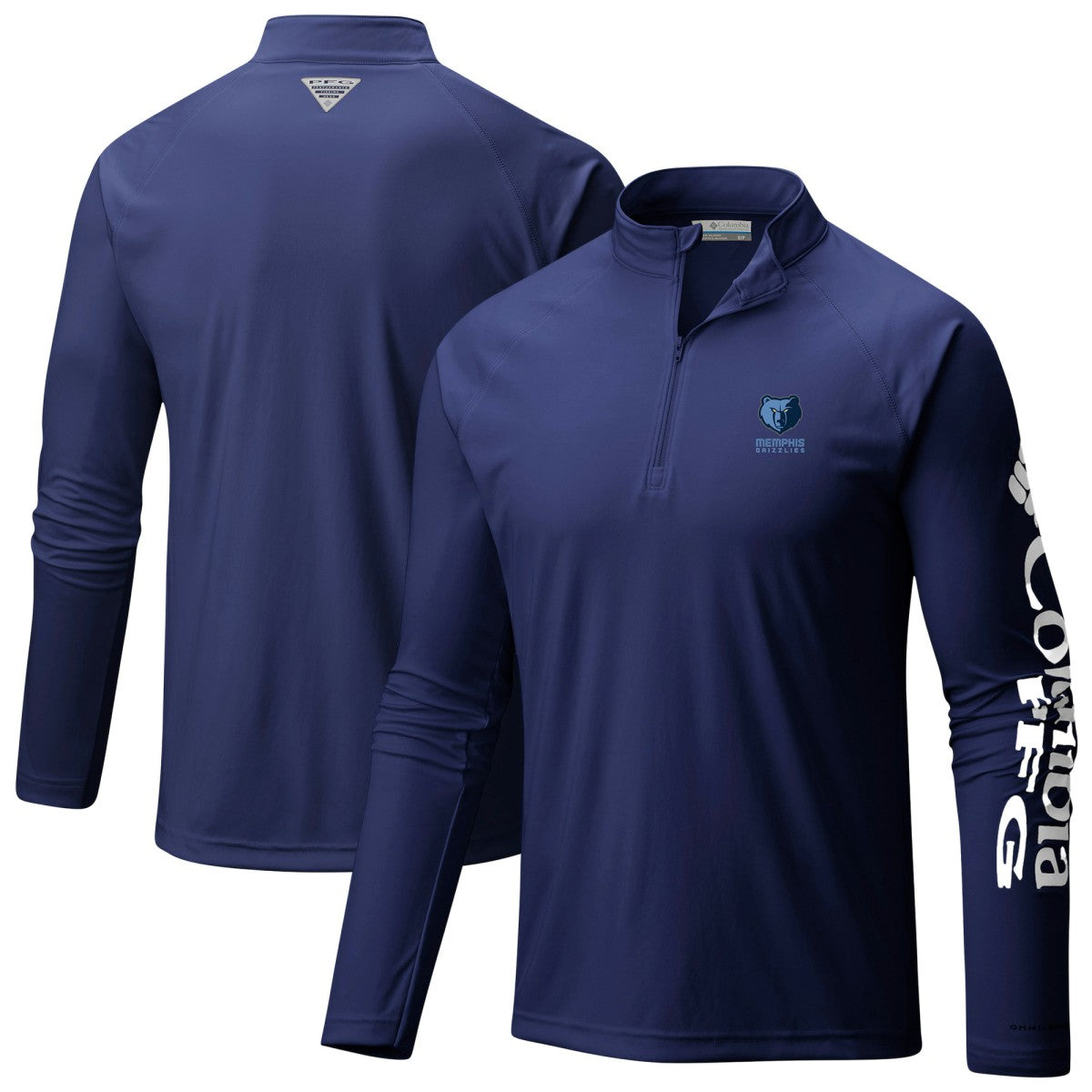 Memphis Grizzlies PFG Terminal Tackle Quarter-Zip Top Navy