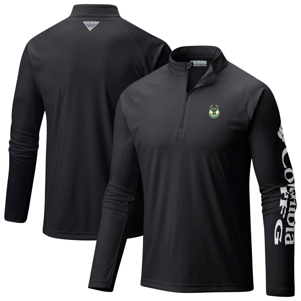 Milwaukee Bucks PFG Terminal Tackle Quarter-Zip Top Black