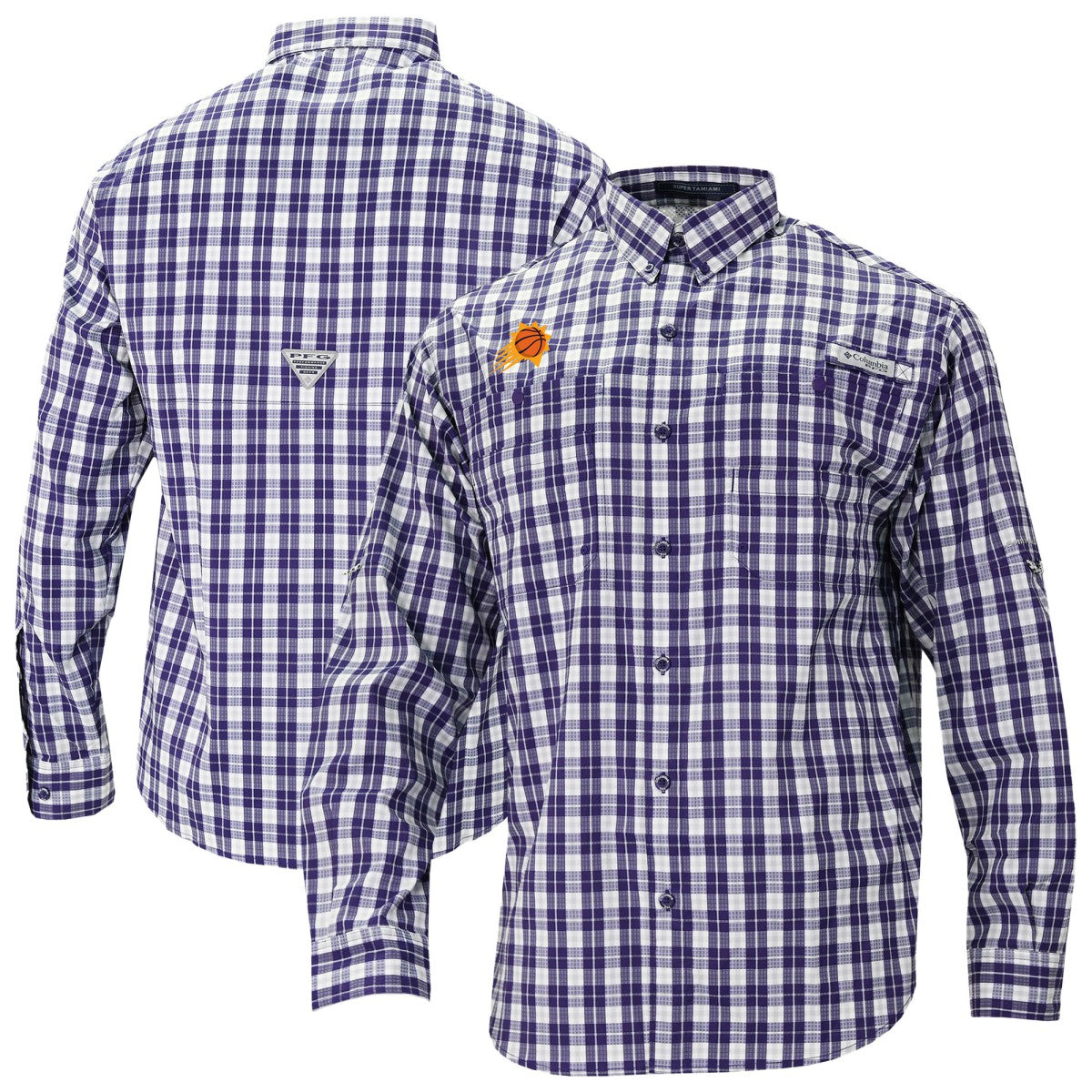 Phoenix Suns Super Tamiami Omni-Shade Long Sleeve Button-Down Shirt Purple