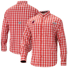 Miami Heat Super Tamiami Omni-Shade Long Sleeve Button-Down Shirt Red