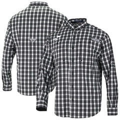 Utah Jazz Super Tamiami Omni-Shade Long Sleeve Button-Down Shirt Black