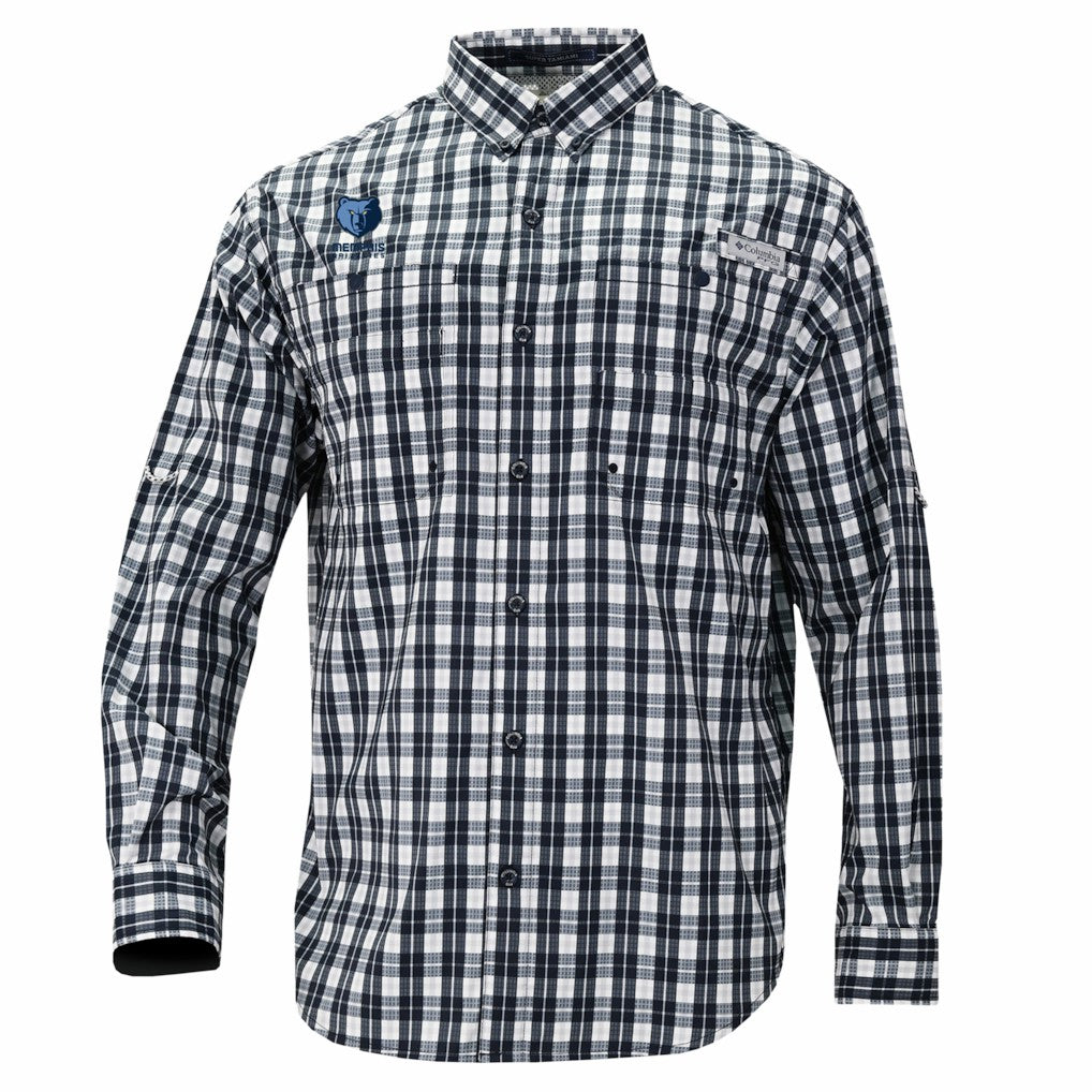 Memphis Grizzlies Super Tamiami Omni-Shade Long Sleeve Button-Down Shirt Navy
