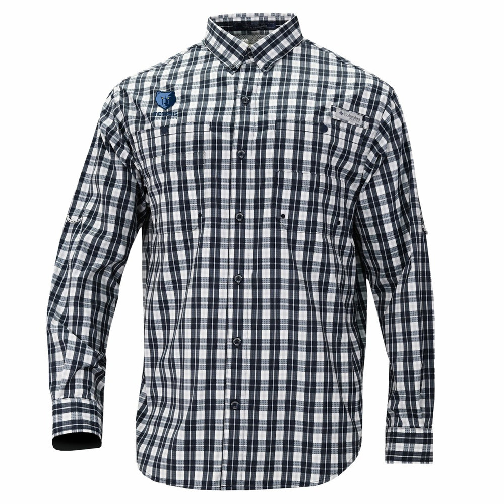 Memphis Grizzlies Super Tamiami Omni-Shade Long Sleeve Button-Down Shirt Navy