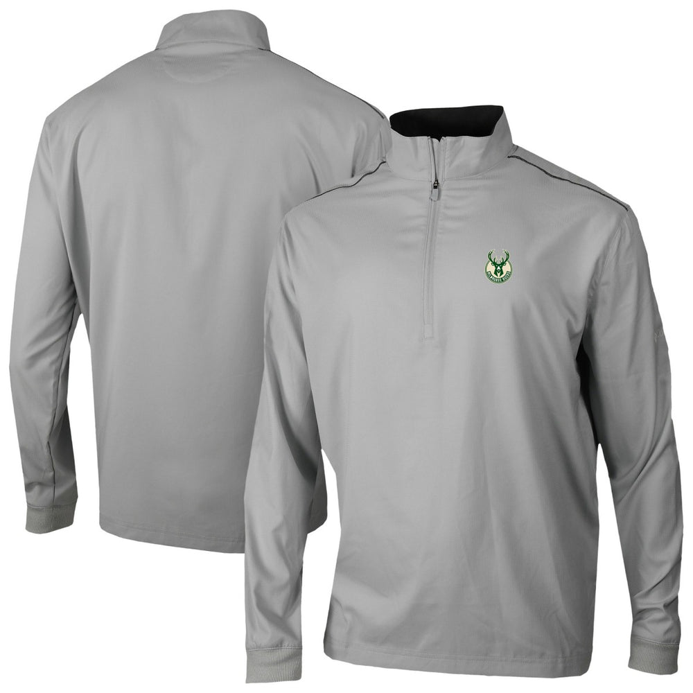 Milwaukee Bucks Omni-Wick Bogey's Paradise Quarter-Zip Top Gray