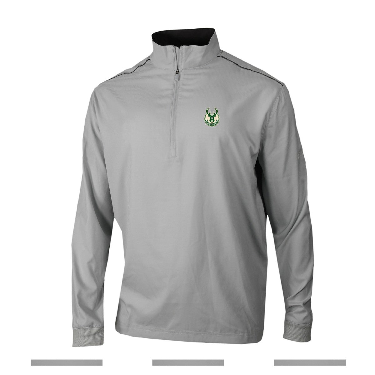 Milwaukee Bucks Omni-Wick Bogey's Paradise Quarter-Zip Top Gray