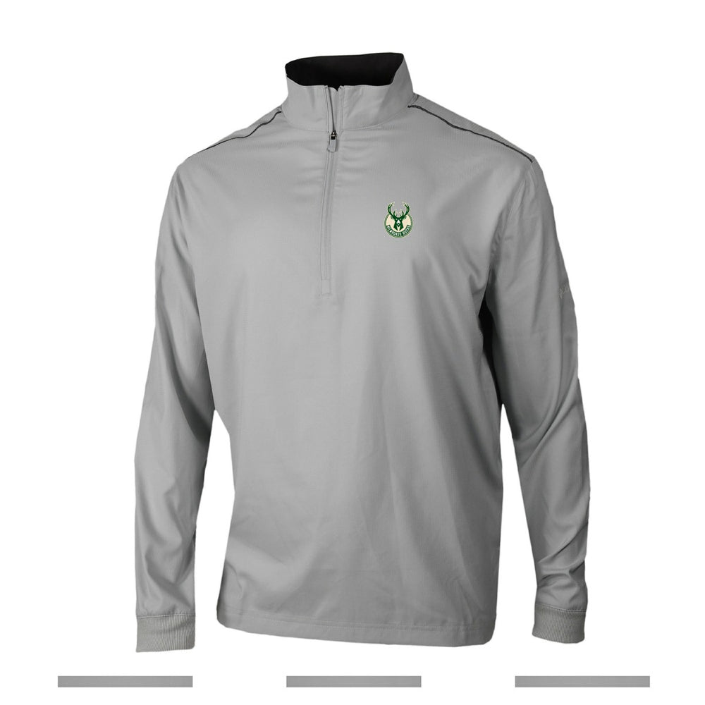 Milwaukee Bucks Omni-Wick Bogey's Paradise Quarter-Zip Top Gray