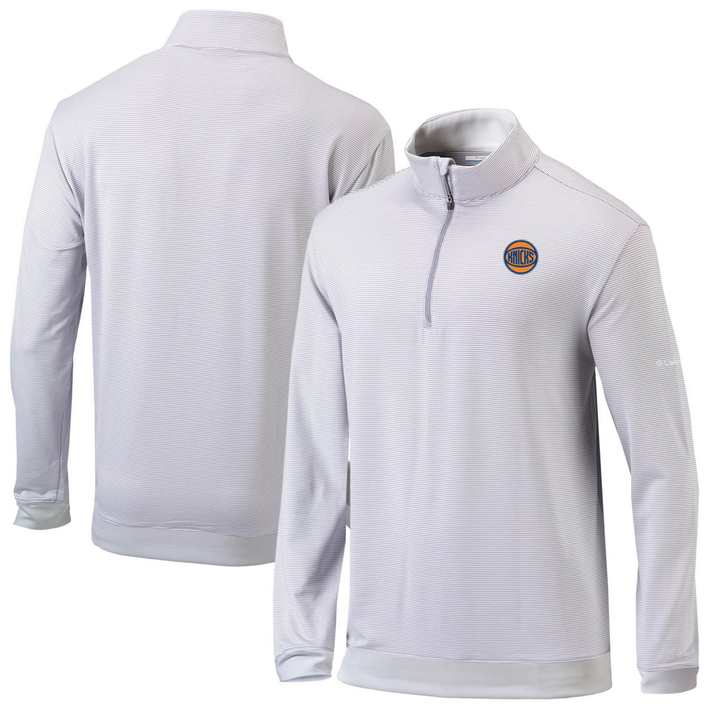 New York Knicks Omni-Wick Even Lie Quarter-Zip Top Gray/White