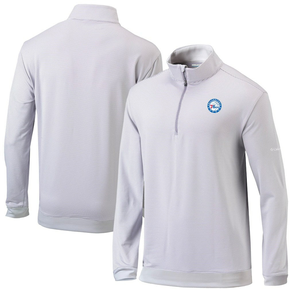 Philadelphia 76ers Omni-Wick Even Lie Quarter-Zip Top Gray/White