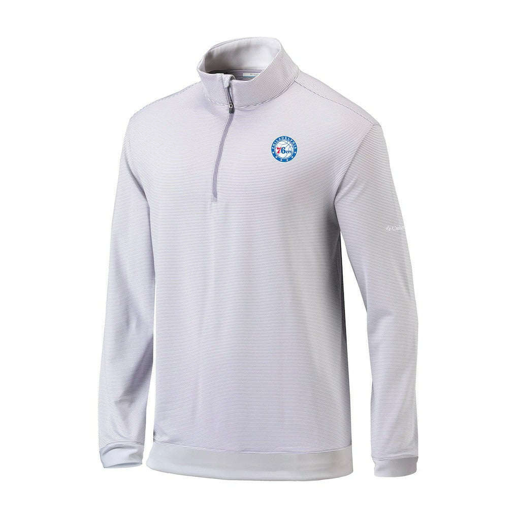 Philadelphia 76ers Omni-Wick Even Lie Quarter-Zip Top Gray/White