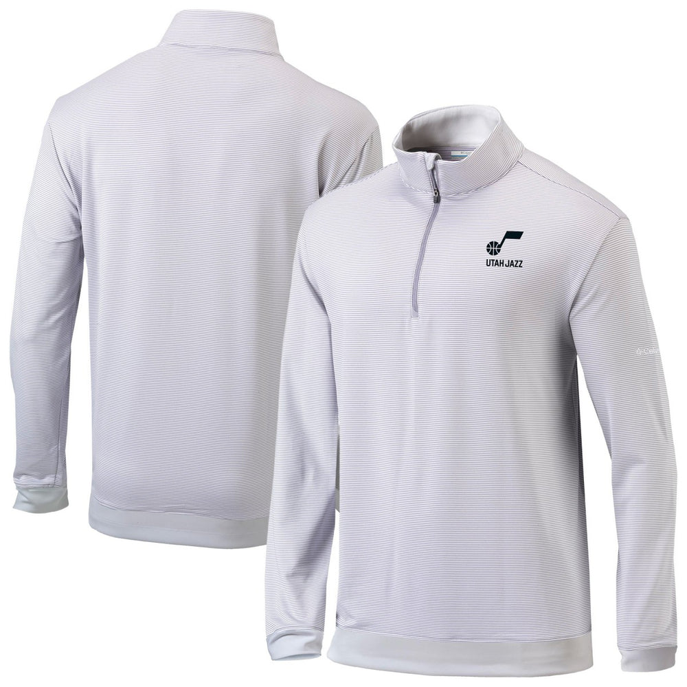 Utah Jazz Omni-Wick Even Lie Quarter-Zip Top Gray/White
