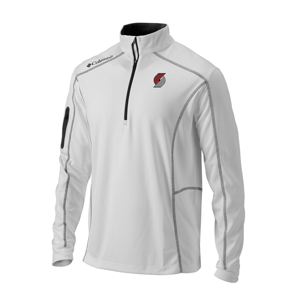 Portland Trail Blazers Omni-Wick Shotgun Quarter-Zip Jacket White
