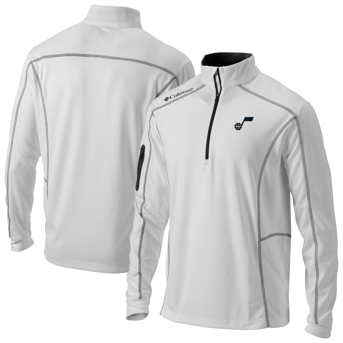 Utah Jazz Omni-Wick Shotgun Quarter-Zip Jacket White