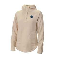 Minnesota Timberwolves Women's Sweater Weather Quarter-Snap Hoodie Cream