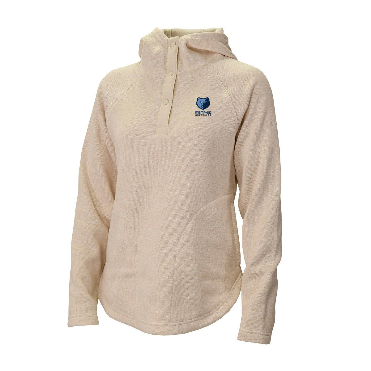 Memphis Grizzlies Women's Sweater Weather Quarter-Snap Hoodie Cream