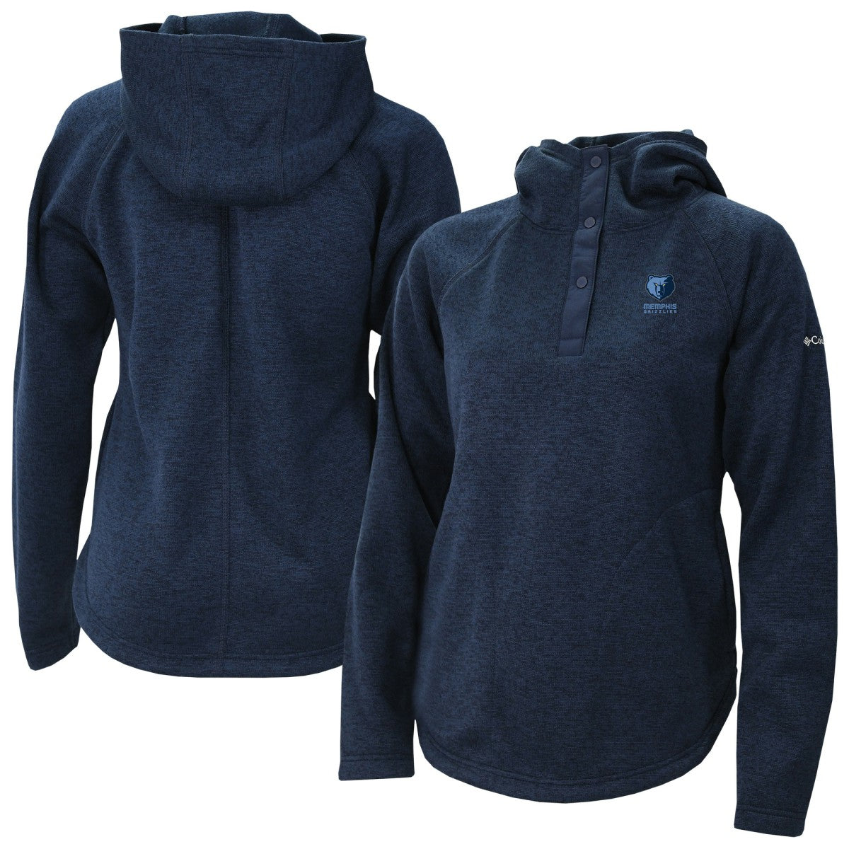 Memphis Grizzlies Women's Sweater Weather Quarter-Snap Hoodie Navy