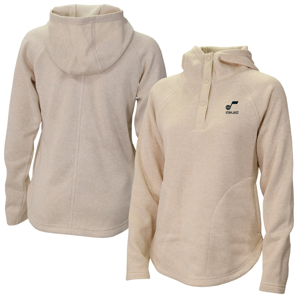 Utah Jazz Women's Sweater Weather Quarter-Snap Hoodie Cream