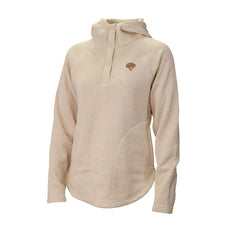 New York Knicks Women's Sweater Weather Quarter-Snap Hoodie Cream